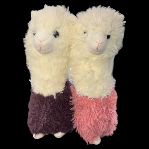 Jing Guang Pink And Purple Llama Alpaca Plush Lot Of 2 Stuffed Animal 10” Inches - Picture 2 of 8